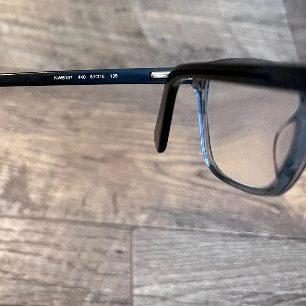 Nine West NW5187 Blue Grey Rectangular Eyeglasses FRAMES Rhinestone 51-16-135